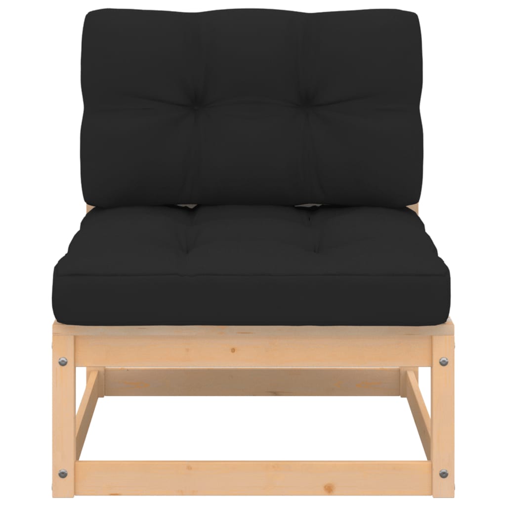 5-tlg. Garten-Lounge-Set mit Kissen Kiefer Massivholz